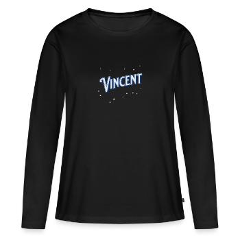 Vincent's name personalized - Women's Premium Organic Long Sleeve Shirt - black - Front - Julia (174cm)