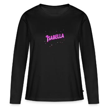 Le prénom d’Isabella personnalisé - T-shirt manches longues Premium bio Femme - noir - Devant - Julia (174cm)