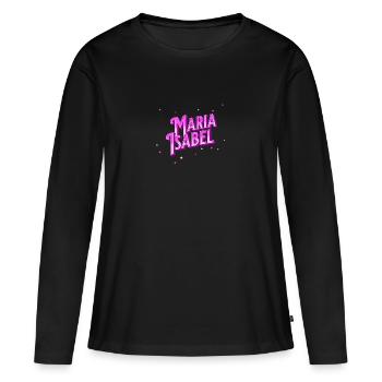 Maria Isabel nom personnalisé - T-shirt manches longues Premium bio Femme - noir - Devant - Julia (174cm)