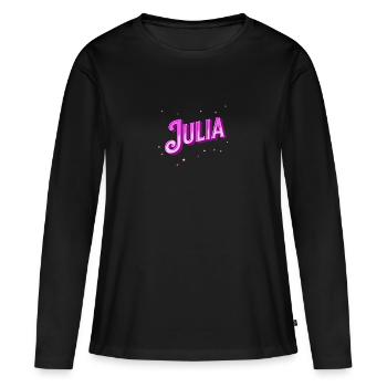 Le prénom de Julia personnalisé - T-shirt manches longues Premium bio Femme - noir - Devant - Julia (174cm)