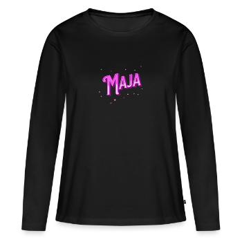 Maya name personalized - Women's Premium Organic Long Sleeve Shirt - black - Front - Julia (174cm)