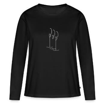 Anchor lift T-Bar lift winter ski slope skiing - Women's Premium Organic Long Sleeve Shirt - black - Front - Julia (174cm)