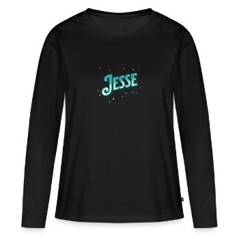 Jesse Namen personalisiert - Frauen Premium Bio Langarmshirt - Schwarz - Vorne - Julia (174cm)