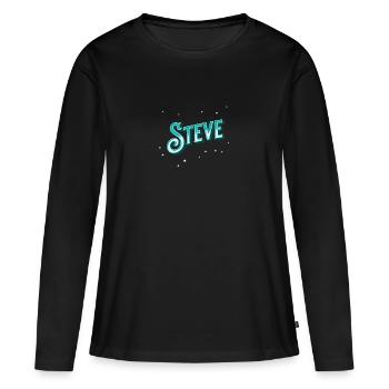 Steve nom personnalisé - T-shirt manches longues Premium bio Femme - noir - Devant - Julia (174cm)