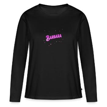 Barbara Namen personalisiert - Frauen Premium Bio Langarmshirt - Schwarz - Vorne - Julia (174cm)