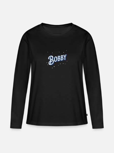 Bobby Namen personalisiert - Frauen Premium Bio Langarmshirt - Schwarz