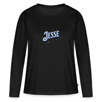 Jesse Namen personalisiert - Frauen Premium Bio Langarmshirt - Schwarz - Vorne - Julia (174cm)