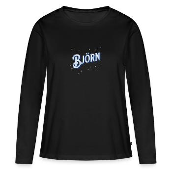 Nom Björn personnalisé - T-shirt manches longues Premium bio Femme - noir - Devant - Julia (174cm)