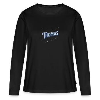 Thomas' name personalized - Women's Premium Organic Long Sleeve Shirt - black - Front - Julia (174cm)
