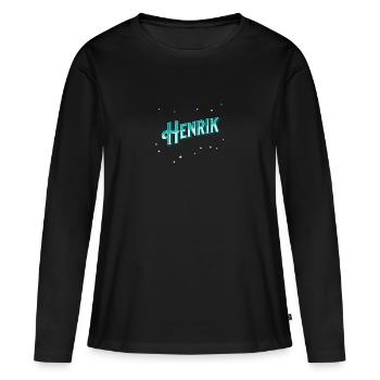 Henrik Namen personalisiert - Frauen Premium Bio Langarmshirt - Schwarz - Vorne - Julia (174cm)