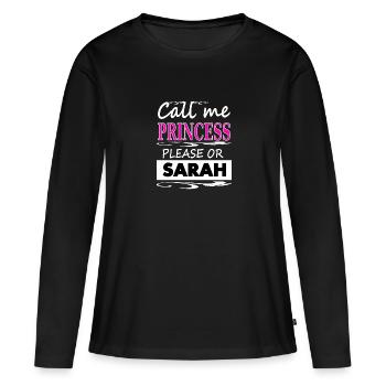 Je m’appelle Sarah, je suis Sarah Girl Gift Idea - T-shirt manches longues Premium bio Femme - noir - Devant - Julia (174cm)
