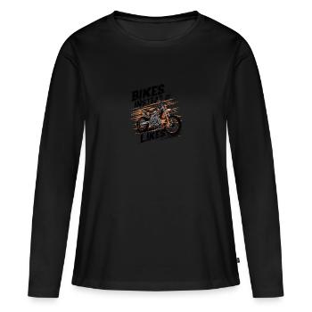 Conception de moto de motocross enduro - T-shirt manches longues Premium bio Femme - noir - Devant - Julia (174cm)