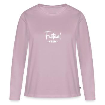 Party Crew Outfit Event Trinkspruch für Festivals - Frauen Premium Bio Langarmshirt - Altrosa - Vorne - Julia (174cm)