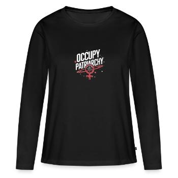 Occupy Patriarchy : l’autonomisation féministe - T-shirt manches longues Premium bio Femme - noir - Devant - Julia (174cm)