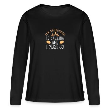 Cuisson du pain Boulangers Boulangers Cuisson du levain - T-shirt manches longues Premium bio Femme - noir - Devant - Julia (174cm)
