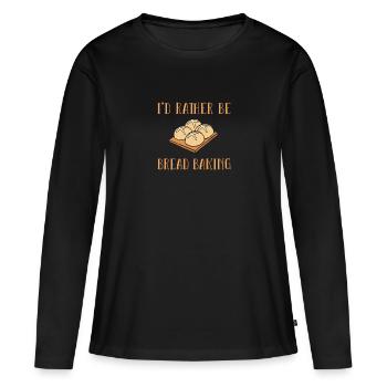 Cuisson du pain Boulangers Boulangers Cuisson du levain - T-shirt manches longues Premium bio Femme - noir - Devant - Julia (174cm)