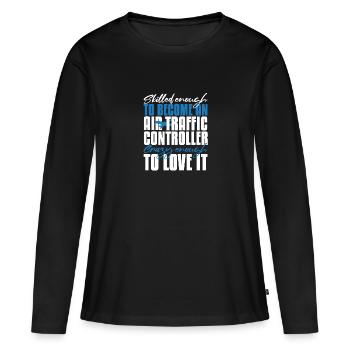 Fluglotse Flughafen Tower - Frauen Premium Bio Langarmshirt - Schwarz - Vorne - Julia (174cm)