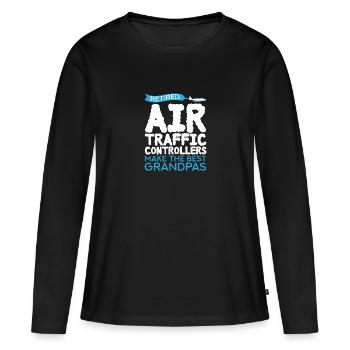 Fluglotse Flughafen Tower - Frauen Premium Bio Langarmshirt - Schwarz - Vorne - Julia (174cm)