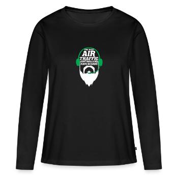Fluglotse Flughafen Tower - Frauen Premium Bio Langarmshirt - Schwarz - Vorne - Julia (174cm)