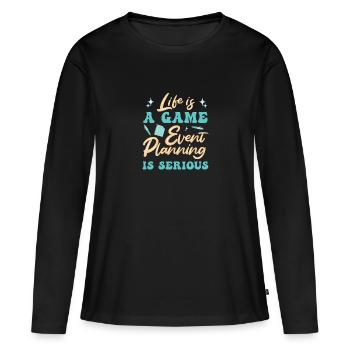 Event Manager Event Event Manager - Women's Premium Organic Long Sleeve Shirt - black - Front - Julia (174cm)