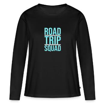 Road Trip - T-shirt manches longues Premium bio Femme - noir - Devant - Julia (174cm)