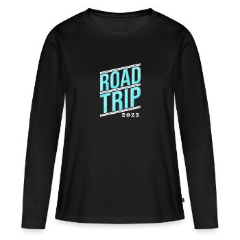 Road Trip - T-shirt manches longues Premium bio Femme - noir - Devant - Julia (174cm)