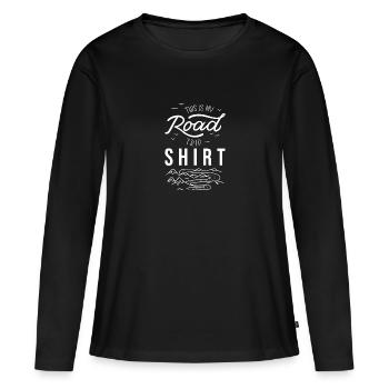Road Trip - T-shirt manches longues Premium bio Femme - noir - Devant - Julia (174cm)