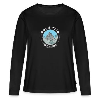 Road Trip - T-shirt manches longues Premium bio Femme - noir - Devant - Julia (174cm)