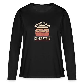 Road Trip - T-shirt manches longues Premium bio Femme - noir - Devant - Julia (174cm)