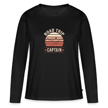 Road Trip - T-shirt manches longues Premium bio Femme - noir - Devant - Julia (174cm)
