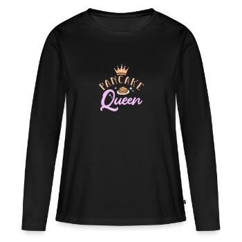 Pfannkuchen - Frauen Premium Bio Langarmshirt - Schwarz - Vorne - Julia (174cm)