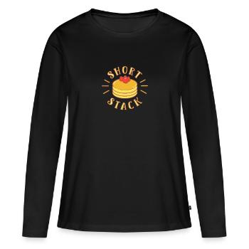 Pfannkuchen - Frauen Premium Bio Langarmshirt - Schwarz - Vorne - Julia (174cm)