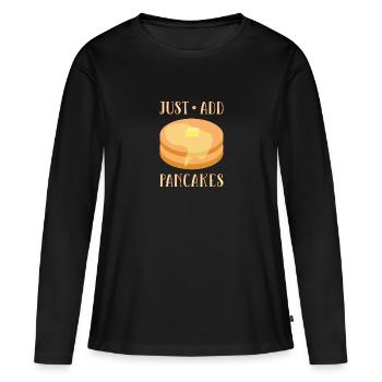 Pfannkuchen - Frauen Premium Bio Langarmshirt - Schwarz - Vorne - Julia (174cm)