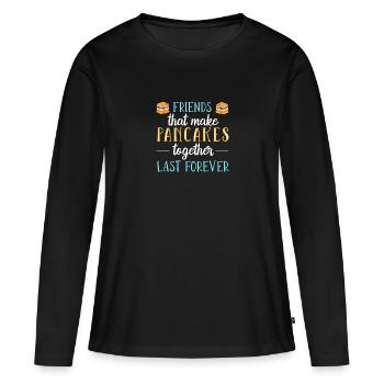 Pfannkuchen - Frauen Premium Bio Langarmshirt - Schwarz - Vorne - Julia (174cm)