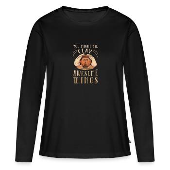 Töpfern Töpfer Keramik - Frauen Premium Bio Langarmshirt - Schwarz - Vorne - Julia (174cm)