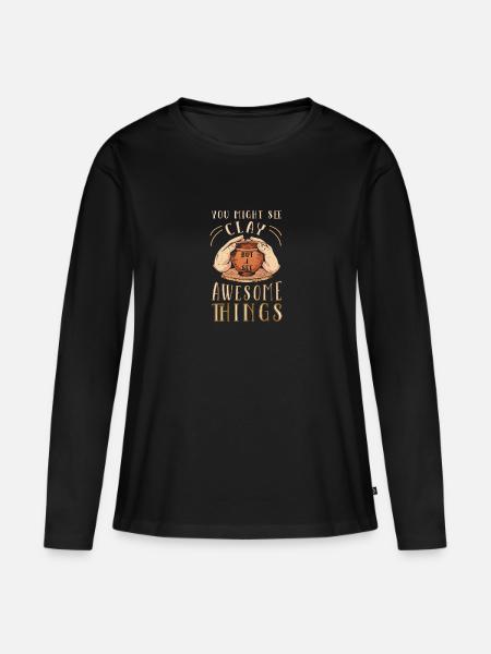 Poterie Céramique Poterie - T-shirt manches longues Premium bio Femme - noir