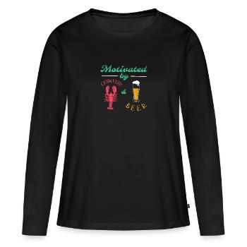 Langusten Languste - Frauen Premium Bio Langarmshirt - Schwarz - Vorne - Julia (174cm)