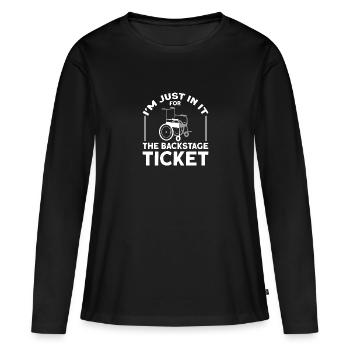 Accès en fauteuil roulant - T-shirt manches longues Premium bio Femme - noir - Devant - Julia (174cm)
