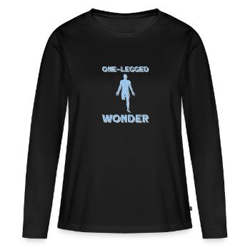 Accès en fauteuil roulant - T-shirt manches longues Premium bio Femme - noir - Devant - Julia (174cm)