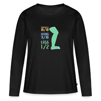 Accès en fauteuil roulant - T-shirt manches longues Premium bio Femme - noir - Devant - Julia (174cm)