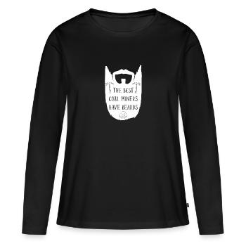 Mineurs de mines - T-shirt manches longues Premium bio Femme - noir - Devant - Julia (174cm)