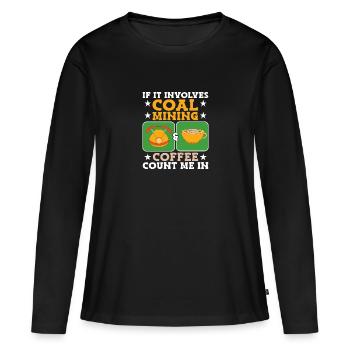Mineurs de mines - T-shirt manches longues Premium bio Femme - noir - Devant - Julia (174cm)