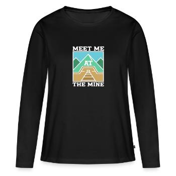 Mineurs de mines - T-shirt manches longues Premium bio Femme - noir - Devant - Julia (174cm)