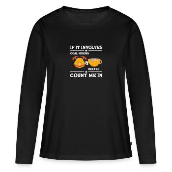 Mineurs de mines - T-shirt manches longues Premium bio Femme - noir - Devant - Julia (174cm)
