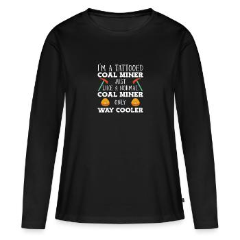 Mineurs de mines - T-shirt manches longues Premium bio Femme - noir - Devant - Julia (174cm)
