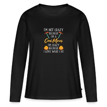 Mine Minenarbeiter - Frauen Premium Bio Langarmshirt - Schwarz - Vorne - Julia (174cm)