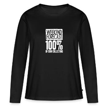 Les collectionneurs de pièces collectent des pièces - T-shirt manches longues Premium bio Femme - noir - Devant - Julia (174cm)