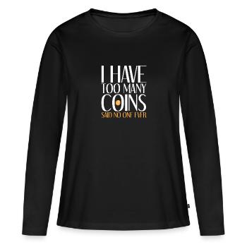 Les collectionneurs de pièces collectent des pièces - T-shirt manches longues Premium bio Femme - noir - Devant - Julia (174cm)