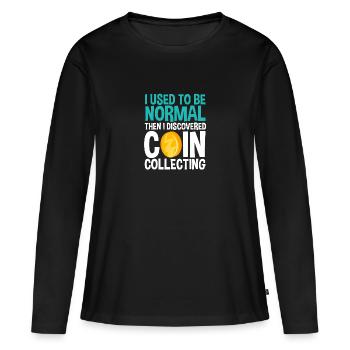 Les collectionneurs de pièces collectent des pièces - T-shirt manches longues Premium bio Femme - noir - Devant - Julia (174cm)