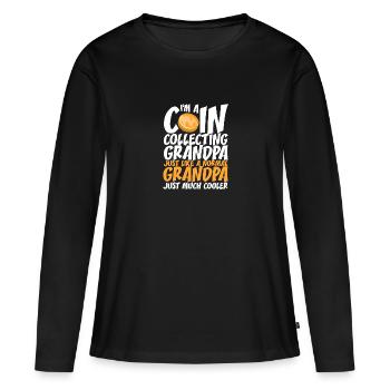 Les collectionneurs de pièces collectent des pièces - T-shirt manches longues Premium bio Femme - noir - Devant - Julia (174cm)